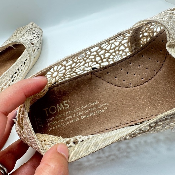 Toms Alpargata Cloudbound Slip On Flat Shoes Natural Moroccan Crochet Sz 7 - Picture 2 of 10